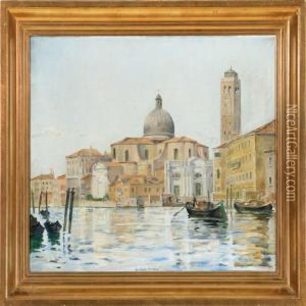 View Of Venice Oil Painting - Johan Frederik Rohde