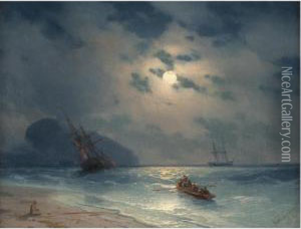 Marine Scene Oil Painting - Ivan Konstantinovich Aivazovsky