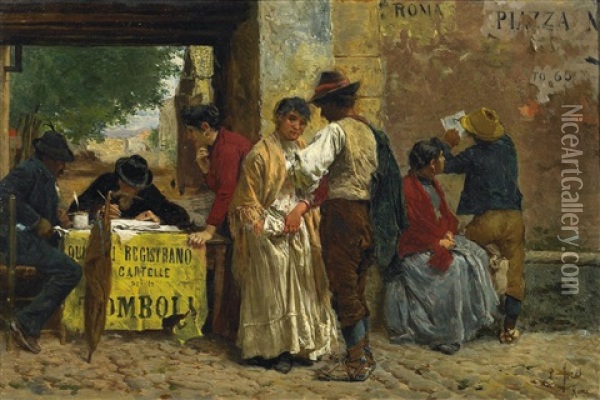 Die Tombola Oil Painting - Pio Joris