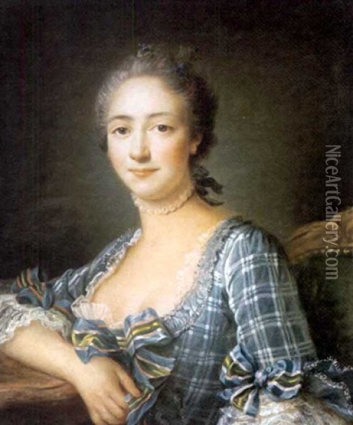 Portrait D'une Femme En Buste Oil Painting - Francois Hubert Drouais