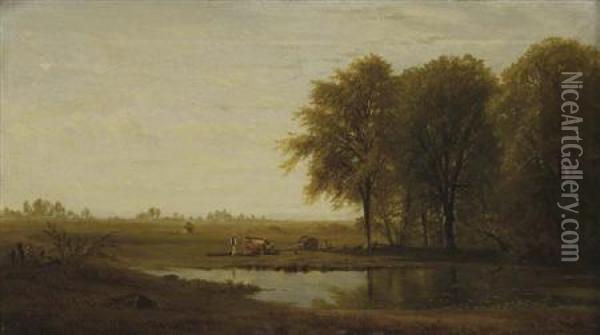 An Afternoon In The Fields Oil Painting - Richard William Hubbard