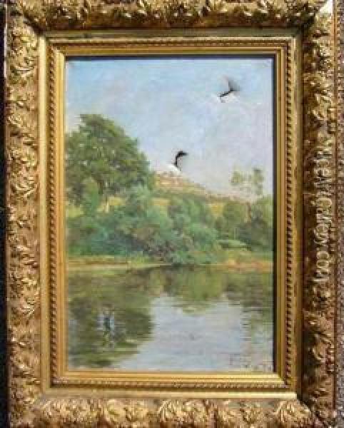 Bord De Riviere Oil Painting - Lucien Charles Justin Quintard