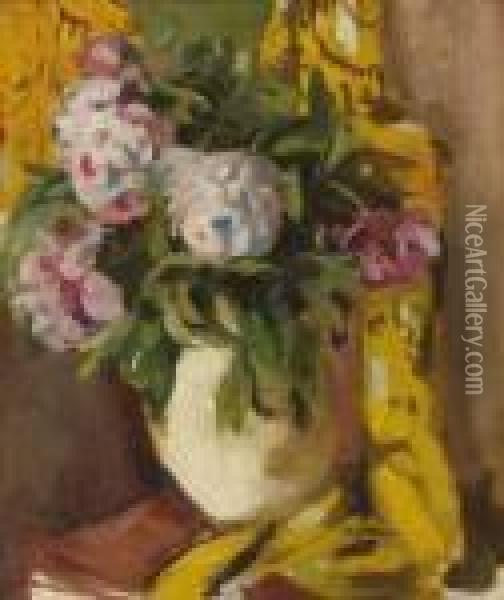 Bouquet De Pivoines Oil Painting - Henri Lebasque