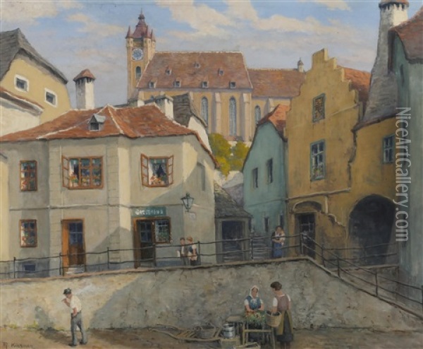 Krems Oil Painting - Rudolf Kierner