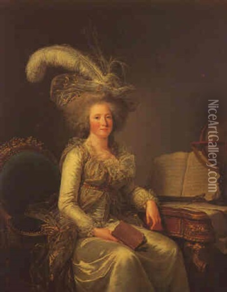 Portrait De Madame Elisabeth Oil Painting - Adelaide Labille-Guiard