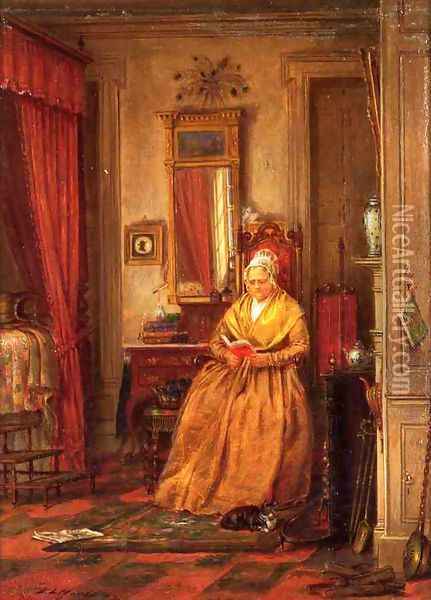 At Home with a Good Book Oil Painting - Edward Lamson Henry