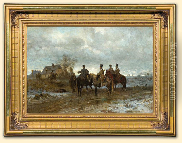 Patrol Polski W 1830 Roku Oil Painting - Maksymilian Gierymski