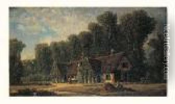 Le Cottage Oil Painting - Auguste-Paul-Charles Anastasi