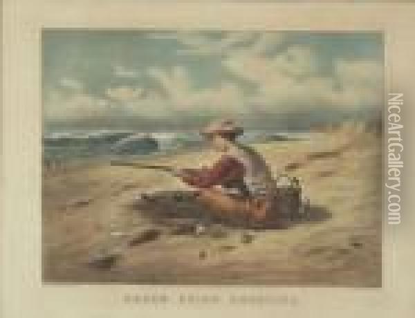 Beach Snipe Shooting. Oil Painting - Currier & Ives Publishers