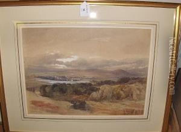 Near Highclere Castle, , Inscribed And Dated 1880 Oil Painting - Paul Jacob Naftel