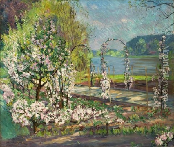 Obstgarten Im Garten Von Cornelie Richter Am Kleinen Wannsee Oil Painting - Philipp Franck