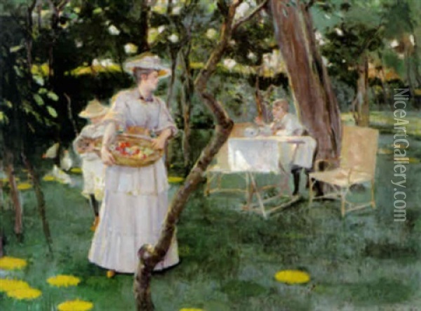 In Der Sommerfrische Oil Painting - Eugene Klinckenberg