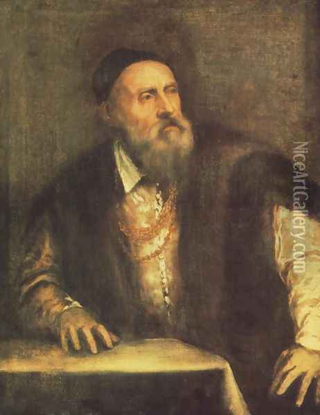 Self-Portrait c. 1562 Oil Painting - Tiziano Vecellio (Titian)