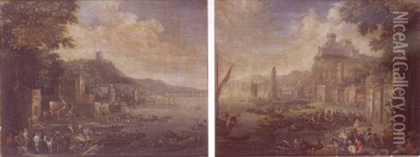 Port De Peche: Le Chargement De La Carriole Oil Painting - Jan-Baptiste van der Meiren