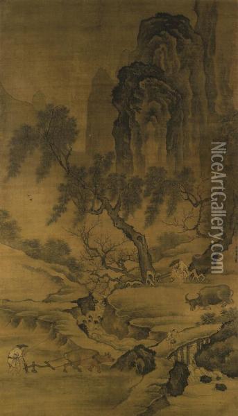 Hanging Scroll Oil Painting - Dai Jin