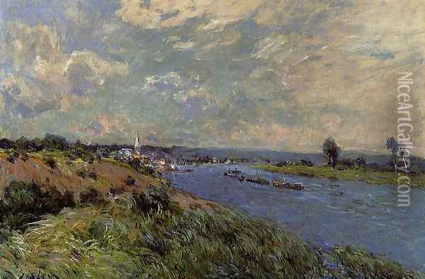 The Seine at Saint-Cloud Oil Painting - Alfred Sisley
