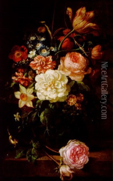 Blumenstilleben Oil Painting - Gottfried Wilhelm Voelcker