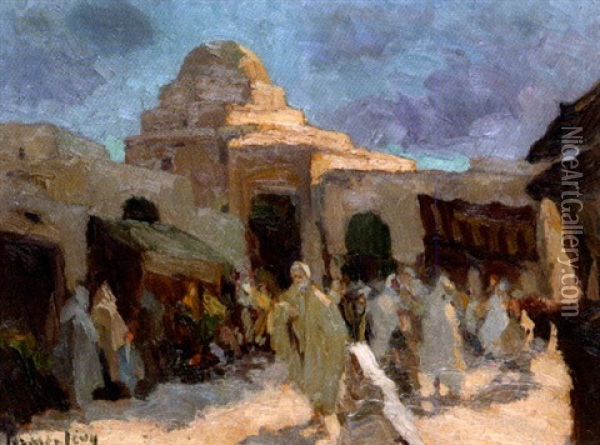 Soir A Kairouan Oil Painting -  Lazare-Levy