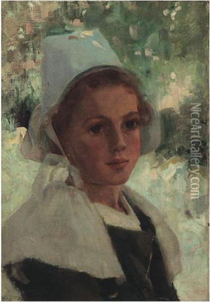 Breton Girl Oil Painting - Margaret Campbell Macpherson