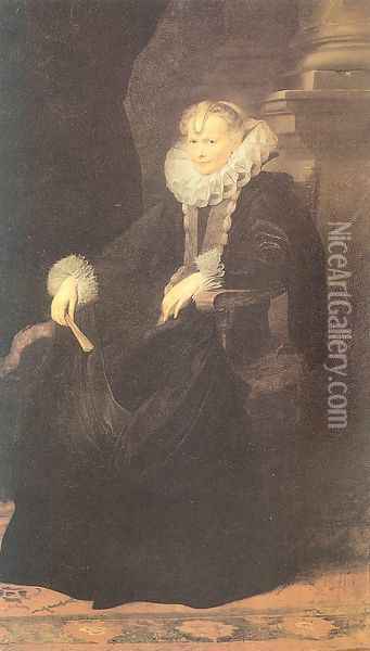 The Genoese Senator's Wife 1621-23 Oil Painting - Sir Anthony Van Dyck