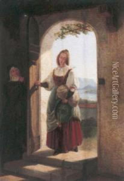Eintritt Ins Kloster Oil Painting - Christian Ruben