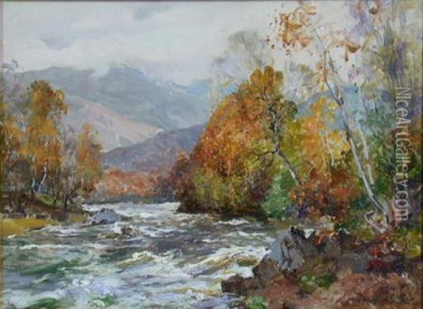 Highland Rapids Oil Painting - Archibald Kay