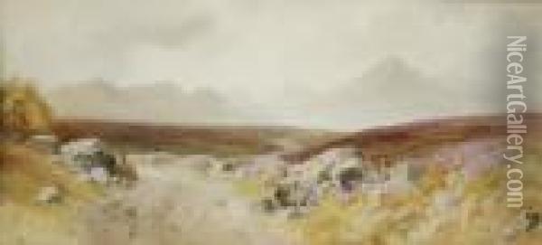 Figure On A Mountain Path Oil Painting - Joseph Carey Carey