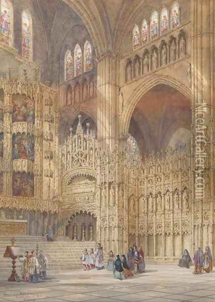 Chapel of the High Altar, Toledo Cathedral, Spain Oil Painting - Henry Thomas Schafer