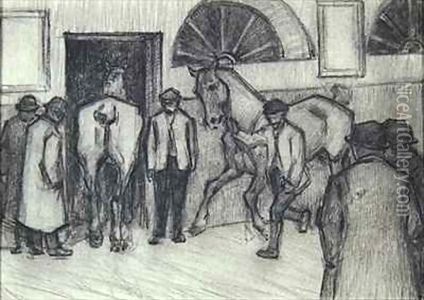 The Horse Mart 2 Oil Painting - Robert Polhill Bevan