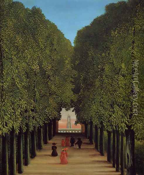 The Avenue in the Park at Saint-Cloud Oil Painting - Henri Julien Rousseau