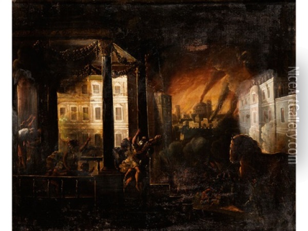 Eroberung Von Troja Oil Painting - Francois de Nome
