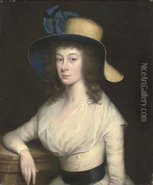 Portrait of a lady, traditionally identified as Lady Anne Ward Oil Painting - English School