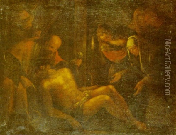 Llanto Sobre El Cuerpo De Cristo Oil Painting - Jacopo dal Ponte Bassano