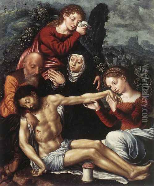 The Lamentation of Christ Oil Painting - Jan Sanders Van Hemessen