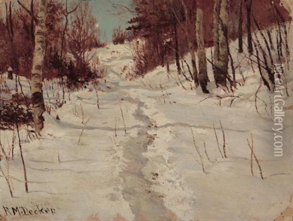 Winter Path Oil Painting - Robert Melvin Decker