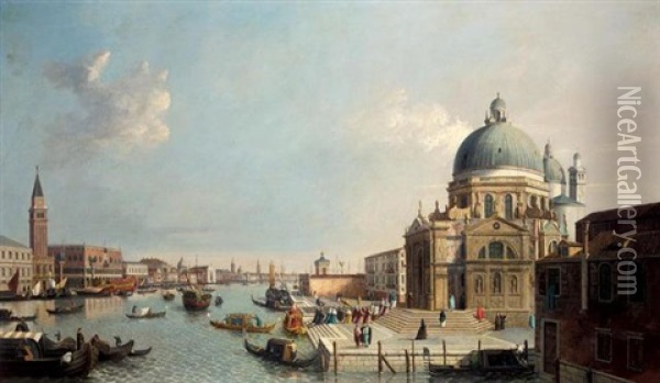 Venice, The Entrance To The Grand Canal Looking East Oil Painting - William James