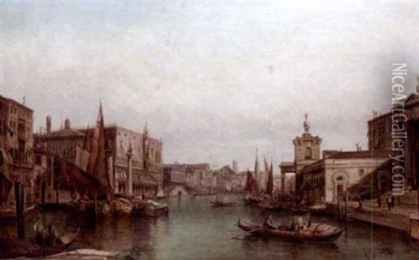 The Ducal Palace (+ The Giudecca, Venice; Pair) Oil Painting - Alfred Pollentine