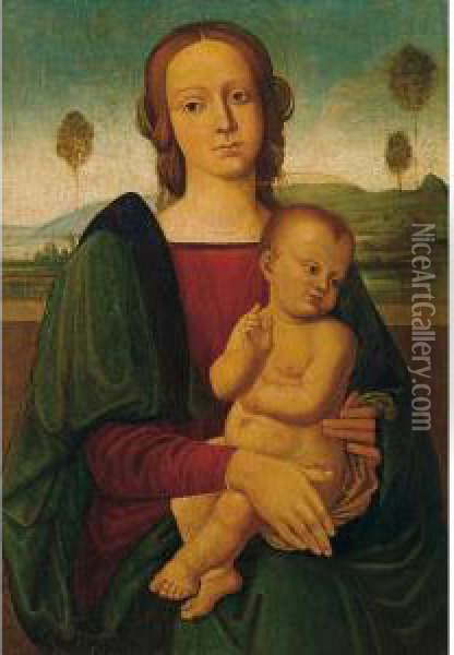 Madonna Col Bambino Oil Painting - Pietro Perugino