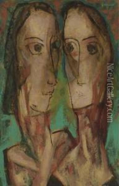 Two Heads Oil Painting - Alfred Henry Maurer
