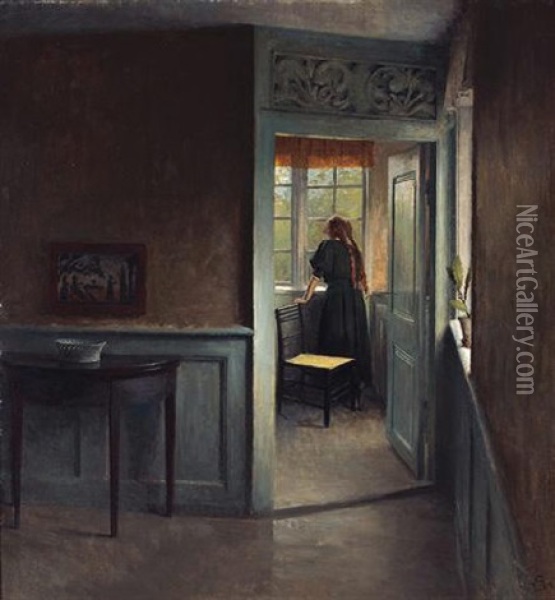 Stille Stund Oil Painting - Peter Vilhelm Ilsted
