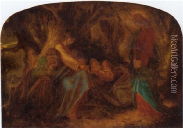 In The Garden Of Gethsemane Oil Painting - Sir Joseph Noel Paton
