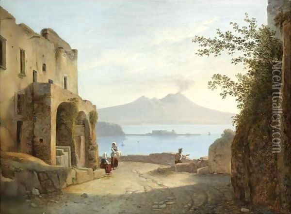 View Of Naples From Posillipo Oil Painting - Franz Ludwig Catel