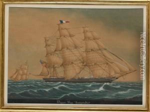 Clipper Ship, Sweepstakes Oil Painting - Jose Pineda Guerra