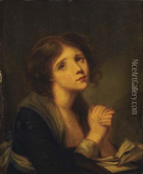 Portrait D'une Jeune Femme Oil Painting - Jean Baptiste Greuze