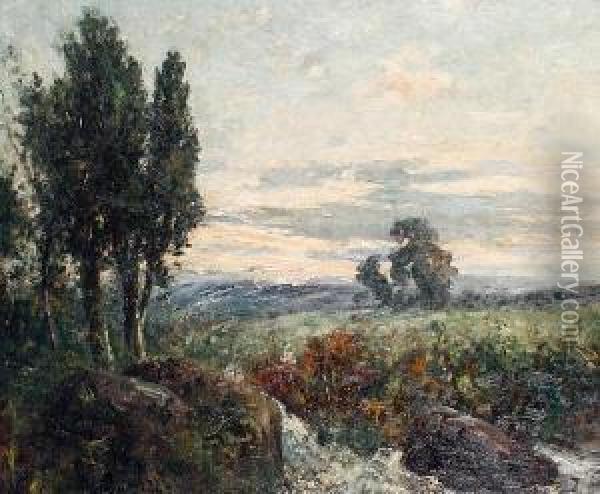 A Country Landscape At Dawn Oil Painting - George Boyle