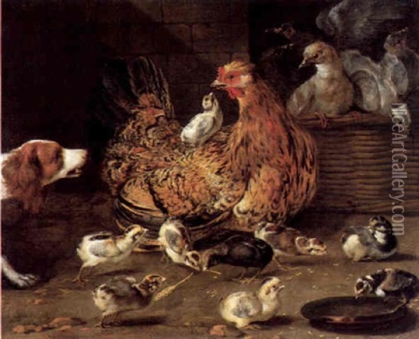 Gefahr Im Huhnerhof Oil Painting - Pieter van Bloemen