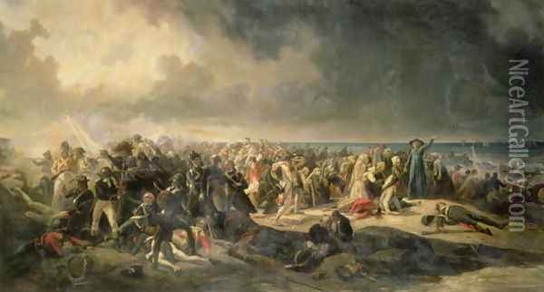 Scene of the Landing at Quiberon in 1795, 1850 Oil Painting - Jean Sorieul