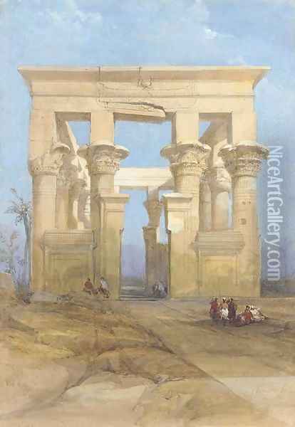 The Hypaethral temple, Philae, Egypt Oil Painting - David Roberts