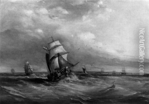Maritime Scene Oil Painting - Ebenezer Colls