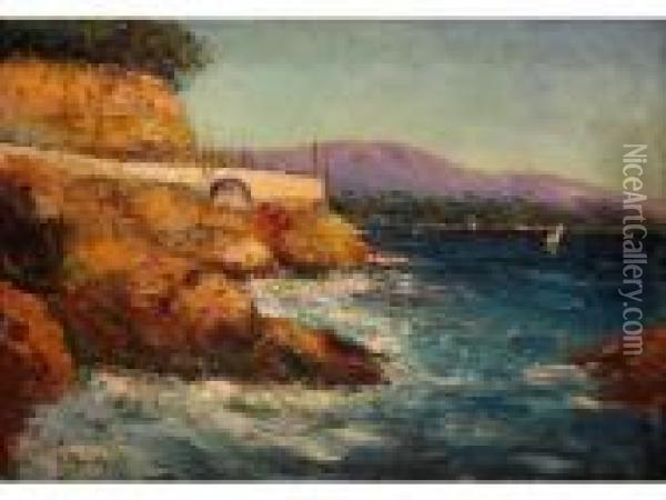 :la Corniche A Marseille Oil Painting - Vincent Manago
